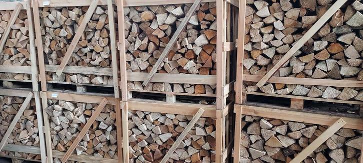 Haardhout Brandhout Eik Beuk Berk en Haardhout mix, Tuin en Terras, Haardhout, Blokken, 6 m³ of meer, Eikenhout, Verzenden