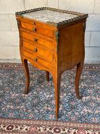 Commode - Mahonie, Marmer - Antieke Kleine Ladekast