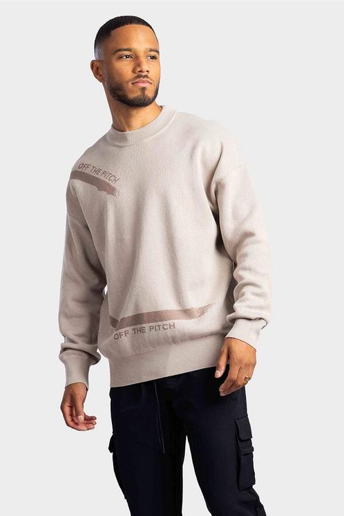 Off The Pitch Direction Jacquard Sweater Heren Sand, Kleding | Heren, Truien en Vesten, Nieuw, Verzenden