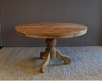 Ronde Eettafel Teakhout met Bolpoot Bali-Ø120 cm beschikbaar voor biedingen