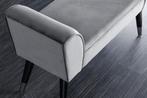 Design bank SCARLETT 90cm grijs zilver fluweel - 43278, Ophalen of Verzenden, Nieuw