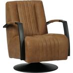 Leren draaifauteuil Galaxy - Kenia Brown (bruin) -, Huis en Inrichting, Fauteuils, Nieuw, Ophalen of Verzenden, 50 tot 75 cm, Industrieel, Modern
