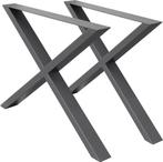 Tafelpoten - Metaal - 60x72 cm - Antraciet - ECD Germany, Verzenden, Zo goed als nieuw