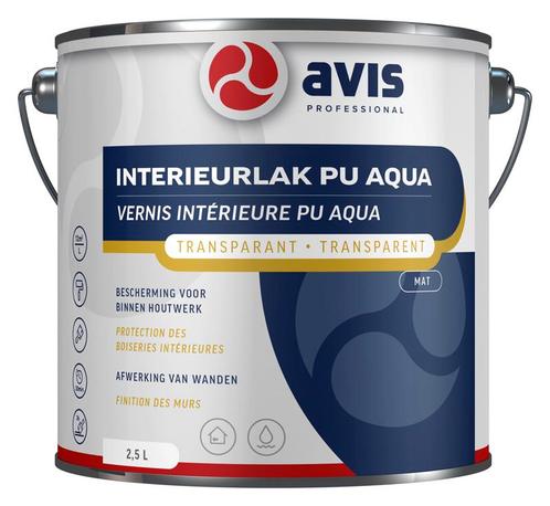 Avis interieurlak pu aqua mat, 2,5 liter, Doe-het-zelf en Verbouw, Verf, Beits en Lak, Nieuw, Verzenden