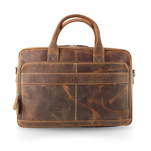 Leren Laptoptas - Aktetas Leer, Computers en Software, Laptoptassen, Aktetas, Nieuw, 15 inch, Verzenden
