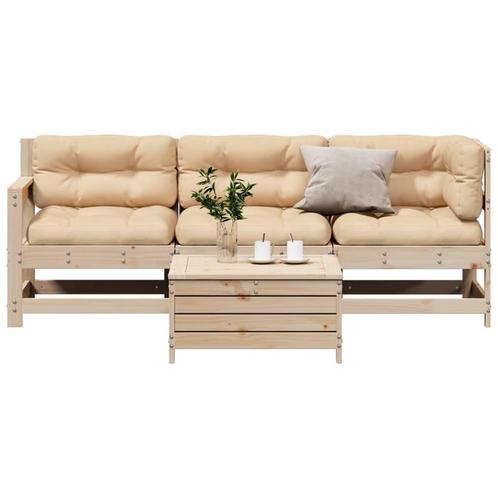 vidaXL 4-delige Loungeset massief grenenhout, Tuin en Terras, Tuinsets en Loungesets, Loungeset, Nieuw, Verzenden