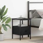 vidaXL Nachtkastje Zwart eiken 34 x 36 x 50 cm Gelaagd hout, Huis en Inrichting, Minder dan 45 cm, Verzenden, Nieuw, Minder dan 55 cm