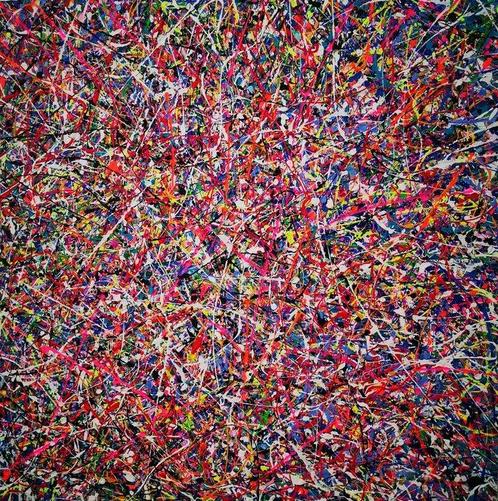 Giovanni Daurea (1955) - Abstract Labirinto GD 32(XXL), Antiek en Kunst, Kunst | Schilderijen | Modern