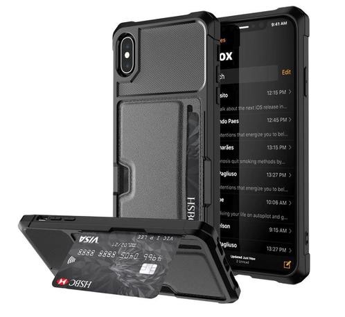 DrPhone iPhone XS MAX TPU Kaarthouder Armor Case  met Verste, Telecommunicatie, Mobiele telefoons | Hoesjes en Frontjes | Apple iPhone