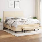 vidaXL Boxspring met matras stof crèmekleurig 180x200 cm, Huis en Inrichting, Slaapkamer | Bedden, Eenpersoons, Verzenden, Nieuw