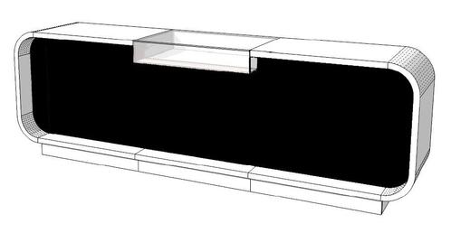 Super high glossy toonbank duotone C-PEC-015-COMP 310 cm, Zakelijke goederen, Kantoor en Winkelinrichting | Winkel en Inventaris