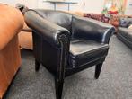 Sale!! Prachtige Chesterfield Club Chair Zwart leer Nu 495,-, Huis en Inrichting, Fauteuils, Ophalen, Zo goed als nieuw, Leer