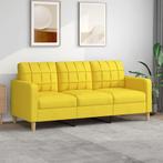 Driezitsbank Lichtgeel Stof | OP=OP | Design Bank voor Kl..., Huis en Inrichting, Banken | Bankstellen, Minder dan 75 cm, 150 tot 200 cm