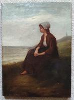 Franse school (XIX) - Vissersvrouw aan de kust