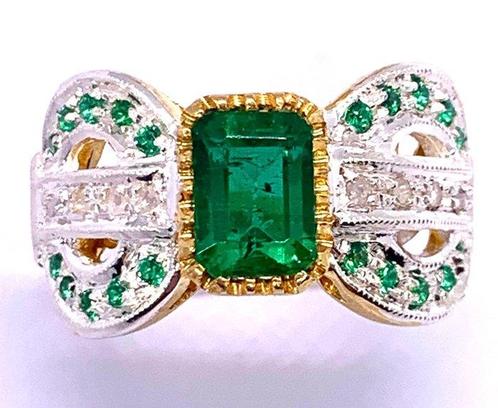 Zonder Minimumprijs - Cocktailring - 9 kt. Geel goud, Zilver, Sieraden, Tassen en Uiterlijk, Antieke sieraden