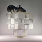 art deco skyscraper plafondlamp - Lamp - glas en metaal