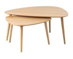 Salontafel Adda set van 2 driehoekig Eiken - Naturel, Huis en Inrichting, Ophalen of Verzenden, Nieuw