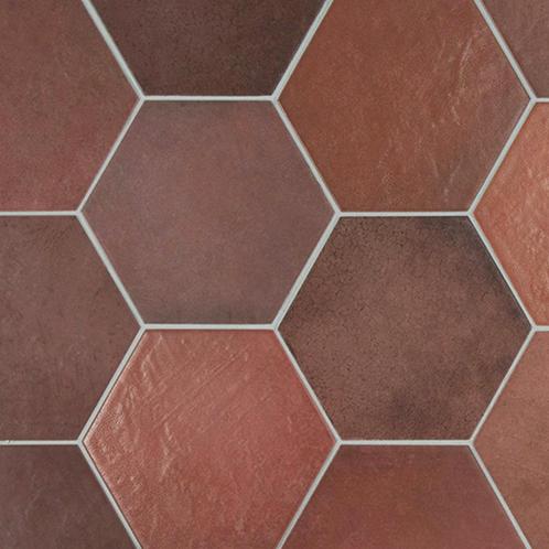 Vloertegel / wandtegel hexagon random wine 17,5x20cm, Doe-het-zelf en Verbouw, Tegels, Vloertegels, Nieuw, 10 m² of meer, Keramiek