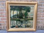 Oscar Hoge (1884-1965) - Vijver met roeiers, Antiek en Kunst, Kunst | Schilderijen | Klassiek