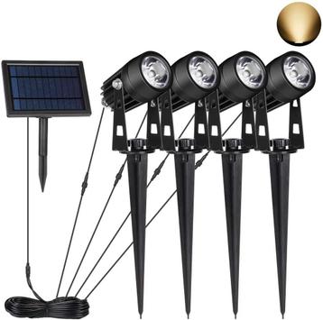 LED Solar tuinspots  - complete set 4 stuks