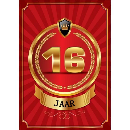 Luxe 16 jaar verjaardag poster - 16 jaar versiering, Hobby en Vrije tijd, Feestartikelen, Ophalen of Verzenden