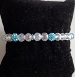 Armband dames met glaskralen en turquoise shamballa kralen, Ophalen of Verzenden, Nieuw, Overige kleuren, Overige materialen