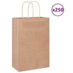 vidaXL Papieren zakjes 250 st met hengsels 21x11x31 cm bruin, Verzenden, Nieuw