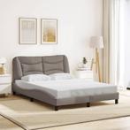 vidaXL Bedframe zonder matras stof taupe 140x200 cm, Verzenden, 140 cm, 200 cm, Stof