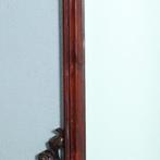 Getoogde mahonie schouwspiegel met gestoken onderhoeken en k, Ophalen of Verzenden