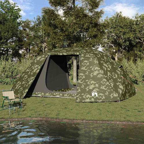 vidaXL Vistent voor 7 mensen in camouflage, waterdicht, Caravans en Kamperen, Tenten, Nieuw, Verzenden
