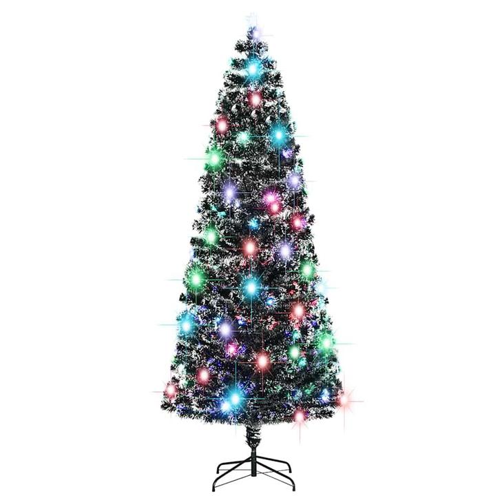 vidaXL Voorverlichte kerstboom met standaard en LED 240 cm, Diversen, Kerst, Nieuw, Verzenden