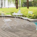 Bistroset Caprile metaal tuintafel met 2 tuinstoelen wit, Tuin en Terras, Verzenden, Nieuw