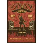 Wandbord - Rock And Roll Concert Live Fast Die Young