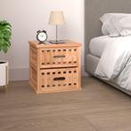 vidaXL Nachtkastje 34x34x34 cm massief walnotenhout, Huis en Inrichting, Minder dan 45 cm, Verzenden, Nieuw, Minder dan 55 cm