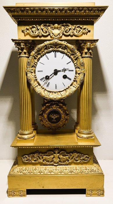 Portico klok - - Verguld brons - 1850-1900, Antiek en Kunst, Antiek | Klokken