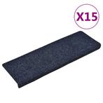 vidaXL Trapmatten zelfklevend 15 stuks 65x21x4 cm blauw, Doe-het-zelf en Verbouw, Ladders en Trappen, Verzenden, Nieuw