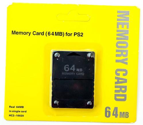 PS2 64MB Memory Card Zwart (Third Party) (Nieuw), Spelcomputers en Games, Spelcomputers | Sony PlayStation 2, Nieuw, Ophalen of Verzenden