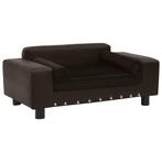 vidaXL Hondenbank 81x43x31 cm pluche en kunstleer bruin, Dieren en Toebehoren, Verzenden, Nieuw