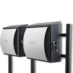 Dubbele Standaard Brievenbus - Donkergrijs / Lichtgrijs, Tuin en Terras, Brievenbussen, Verzenden, Nieuw