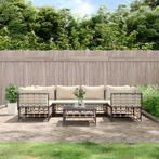 vidaXL 7-delige Loungeset met kussens poly rattan, Verzenden, Nieuw, Rotan, Loungeset