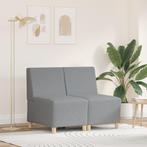 vidaXL Bankstoel Lichtgrijs 55 cm Stof 2 pcs Lichtgrijs, Verzenden, Nieuw, Stof, Minder dan 150 cm
