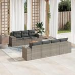 vidaXL 8-delige Loungeset met kussens poly rattan grijs, Nieuw, 8 zitplaatsen, Loungeset, Verzenden