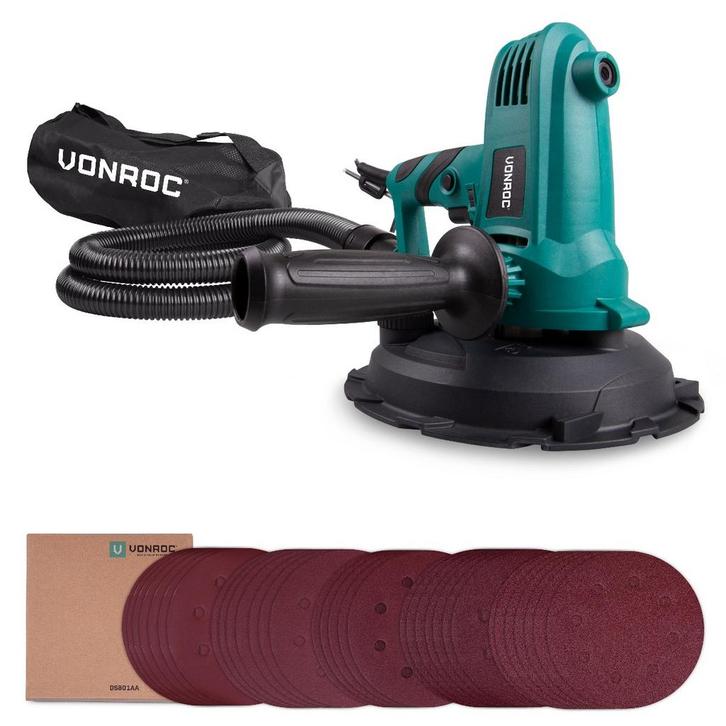 Wand- en plafondschuurmachine 750W - 180mm | Incl., Doe-het-zelf en Verbouw, Gereedschap | Schuurmachines, Nieuw, Verzenden