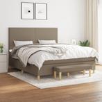 vidaXL Boxspring met matras stof taupe 180x200 cm, Eenpersoons, Verzenden, Nieuw, 80 cm