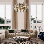 Kroonluchter Woonkamer Keuken Modern Gouden Kristal, Huis en Inrichting, Verzenden, Zo goed als nieuw