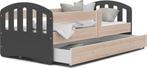 Kinderbed met uitschuiflade - 180x80 cm grijs hout - ruim..., Verstelbaar, Nieuw, Ophalen of Verzenden, 80 cm
