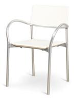 Segis Breeze kantinestoel, 4-poots, wit-aluminium, Ophalen of Verzenden, Gebruikt, Wit