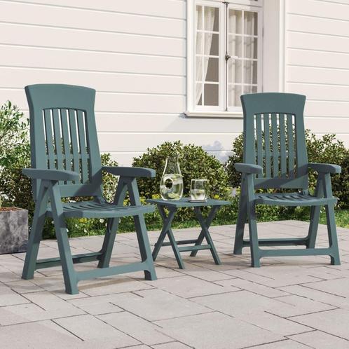 vidaXL Tuinstoelen 2 st verstelbaar PP groen, Tuin en Terras, Tuinstoelen, Nieuw, Kunststof, Verzenden