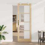 vidaXL Schuifdeur Bruin 83 x 232 cm Hout en metaal, Doe-het-zelf en Verbouw, Deuren en Horren, Verzenden, Nieuw