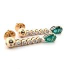 Oorbellen - 18 karaat Geel goud - 3.40ct. tw. Smaragd -, Nieuw